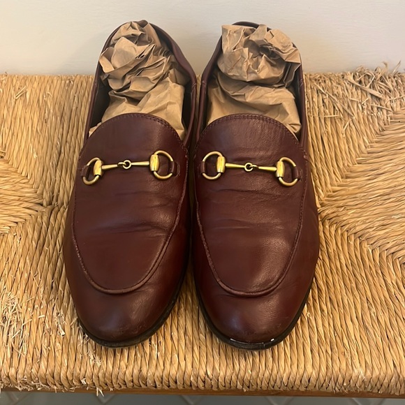 Gucci Shoes - Gucci Brown Leather Horsebit Loafers with Gold Hardware